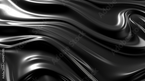Neon black metallic liquid background. IA generative. 
