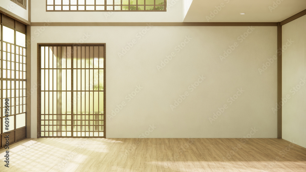 Obraz premium Nihon room design interior with door paper and wall room japanese style.