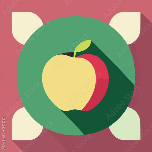 Vector illustration of fresh and juicy apple