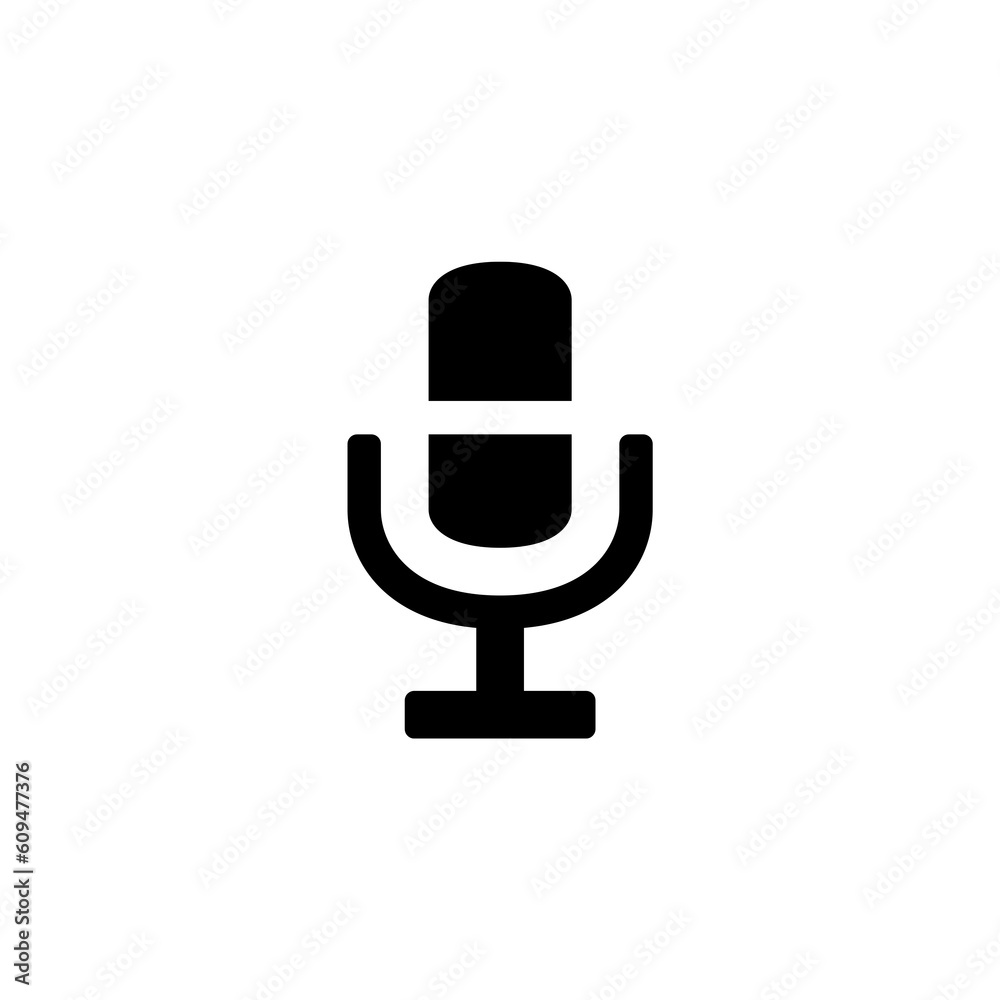 Record Microphone vector icon. Symbol microphone for website. Retro microphone illustration for mobile app. Pictogram microphone. Minimalistic icon. Sound concept Record Microphone vector icon. Symbol microphone for website. Retro microphone illustration for mobile app. Pictogram microphone. Minimalistic icon. Sound concept