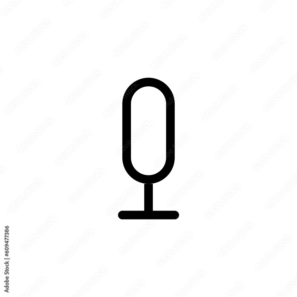 Record Microphone vector icon. Symbol microphone for website. Retro microphone illustration for mobile app. Pictogram microphone. Minimalistic icon. Sound concept Record Microphone vector icon. Symbol microphone for website. Retro microphone illustration for mobile app. Pictogram microphone. Minimalistic icon. Sound concept