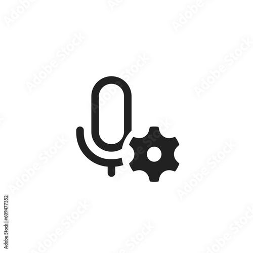 Record Microphone vector icon. Symbol microphone for website. Retro microphone illustration for mobile app. Pictogram microphone. Minimalistic icon. Sound concept