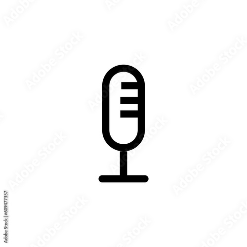 Record Microphone vector icon. Symbol microphone for website. Retro microphone illustration for mobile app. Pictogram microphone. Minimalistic icon. Sound concept
