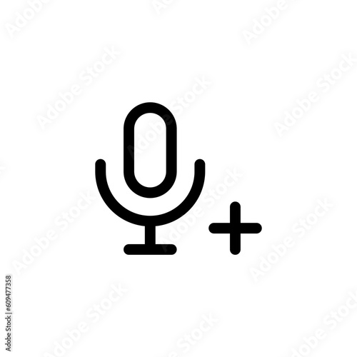 Record Microphone vector icon. Symbol microphone for website. Retro microphone illustration for mobile app. Pictogram microphone. Minimalistic icon. Sound concept