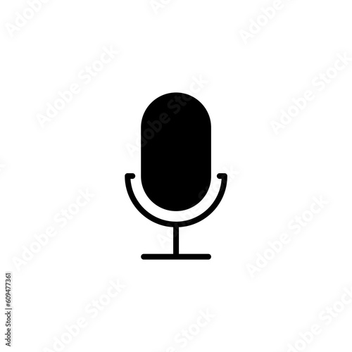 Record Microphone vector icon. Symbol microphone for website. Retro microphone illustration for mobile app. Pictogram microphone. Minimalistic icon. Sound concept