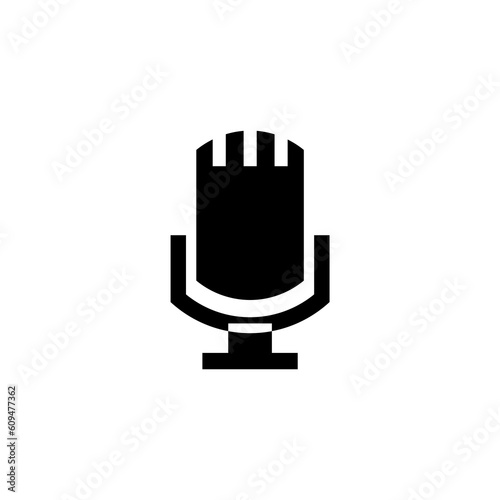 Record Microphone vector icon. Symbol microphone for website. Retro microphone illustration for mobile app. Pictogram microphone. Minimalistic icon. Sound concept