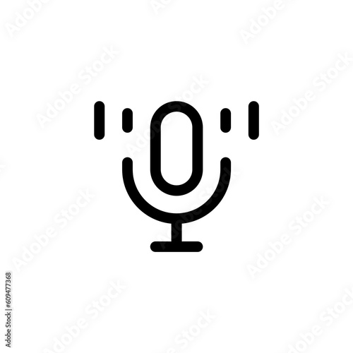 Record Microphone vector icon. Symbol microphone for website. Retro microphone illustration for mobile app. Pictogram microphone. Minimalistic icon. Sound concept