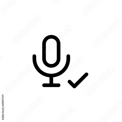 Record Microphone vector icon. Symbol microphone for website. Retro microphone illustration for mobile app. Pictogram microphone. Minimalistic icon. Sound concept