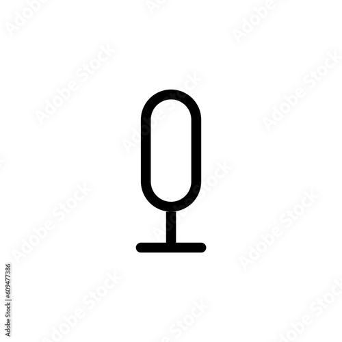 Record Microphone vector icon. Symbol microphone for website. Retro microphone illustration for mobile app. Pictogram microphone. Minimalistic icon. Sound concept