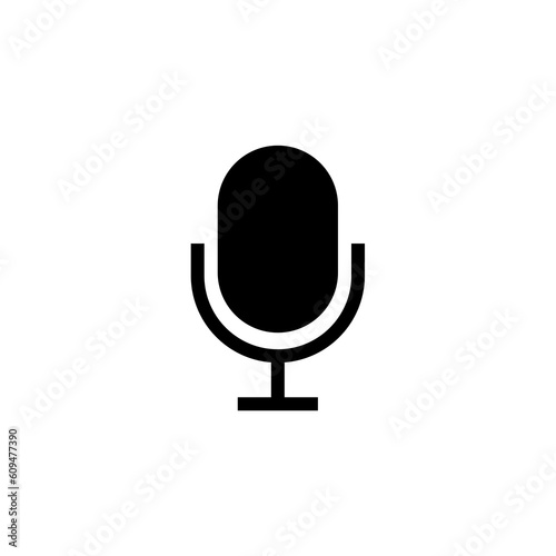 Record Microphone vector icon. Symbol microphone for website. Retro microphone illustration for mobile app. Pictogram microphone. Minimalistic icon. Sound concept