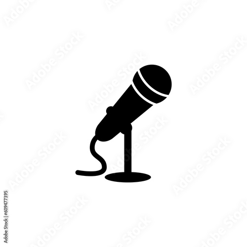 Record Microphone vector icon. Symbol microphone for website. Retro microphone illustration for mobile app. Pictogram microphone. Minimalistic icon. Sound concept