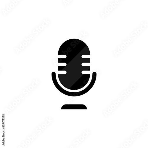 Record Microphone vector icon. Symbol microphone for website. Retro microphone illustration for mobile app. Pictogram microphone. Minimalistic icon. Sound concept