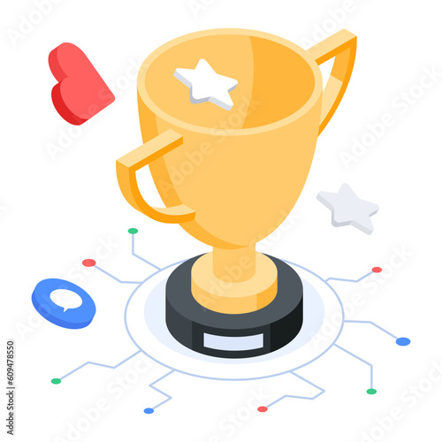 Media reward icon designed in 3d style 