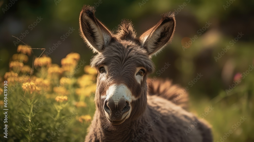 Cute donkey in natural enviroment 