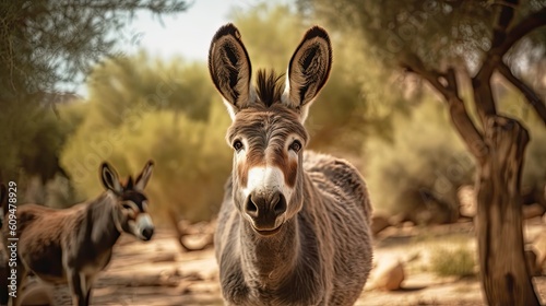 Cute donkey in natural enviroment 