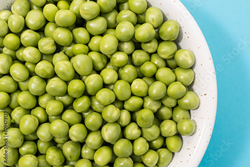 Close up of Fresh green peas in bowl