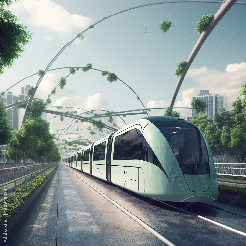 Illustrative depiction of efficient and eco-friendly transportation ...
