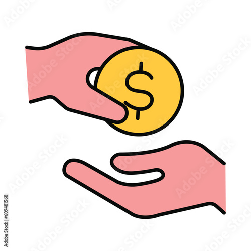 money, hand, hand over, money hand over icon