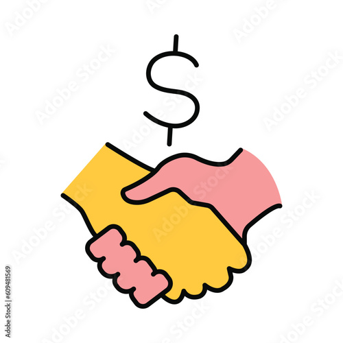 money  deal  dollar  hand  hand shake  business deal icon