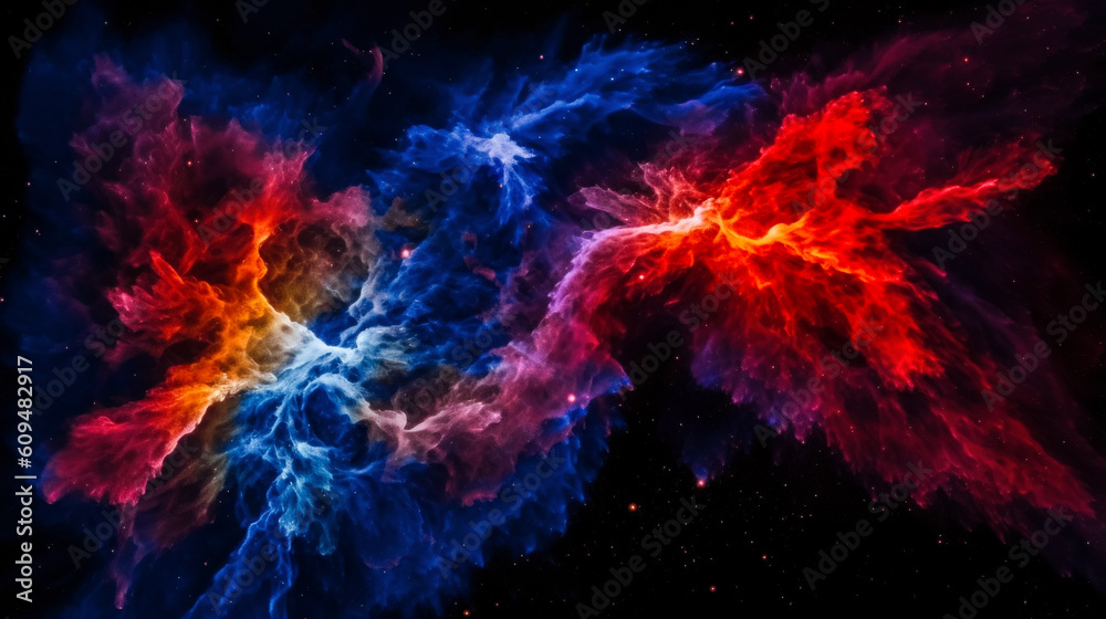 Multicolored nebulas of the universe, the dream of space, generated by AI Multicolored nebulas of the universe, the dream of space, generated by AI