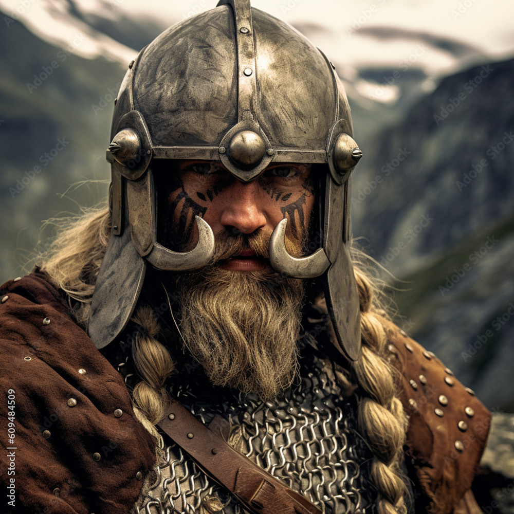 photography of a viking leader standing full body looking straight at the camera deffiant looking like he has just finished an extreme battle for his life 