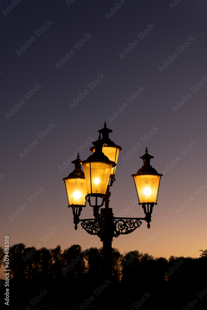 Night sky and streetlamp