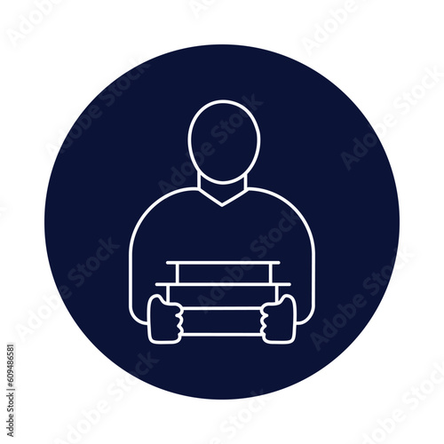 student, book, reading, man, student reading book icon