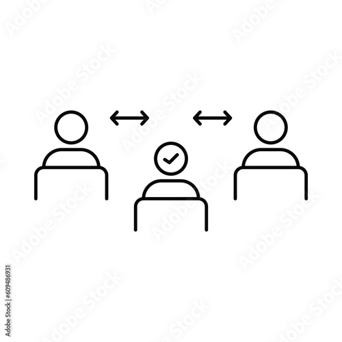 seat, distance, virus, no seat, keep seat distance icon