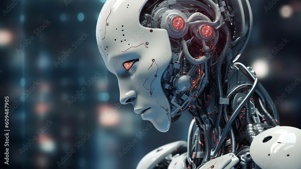 A robot from a fantasy world on a city street A robot from a fantasy world on a city street