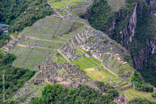 Machu Picchu seen from Huayna Picchu, Cusco Peru photo