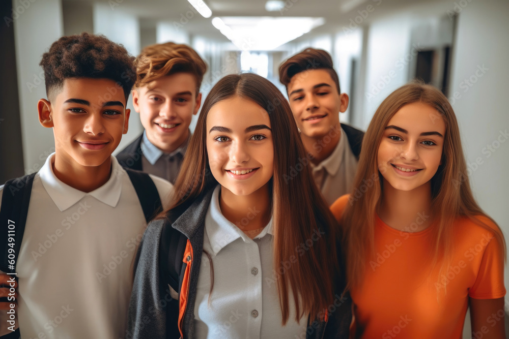 Joyful Teens Spreading Positive Vibes. Generative AI Joyful Teens Spreading Positive Vibes. Generative AI