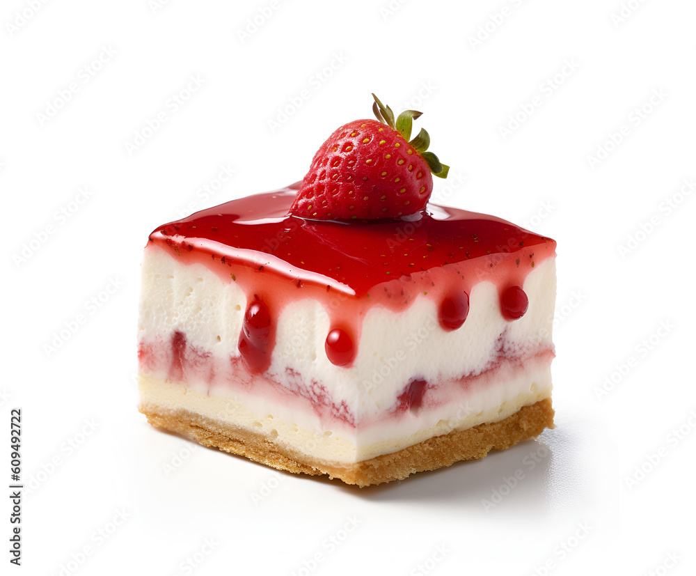Cheesecake stuffed with strawberries on a white background. Cheesecake stuffed with strawberries on a white background.