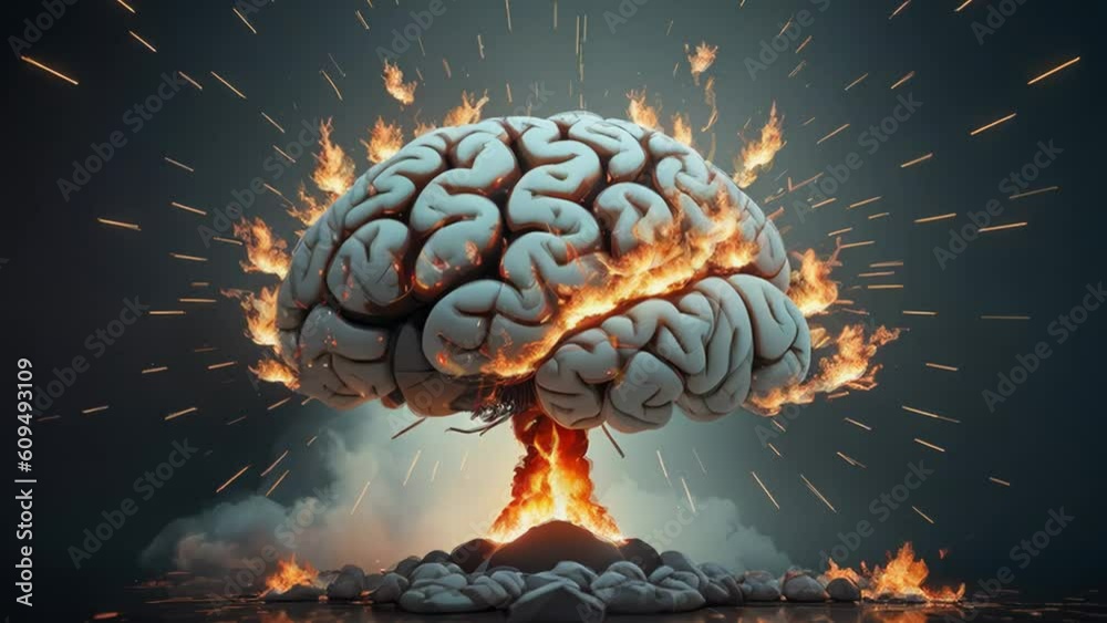 Abstract colorful brain, idea concept. Generative ai