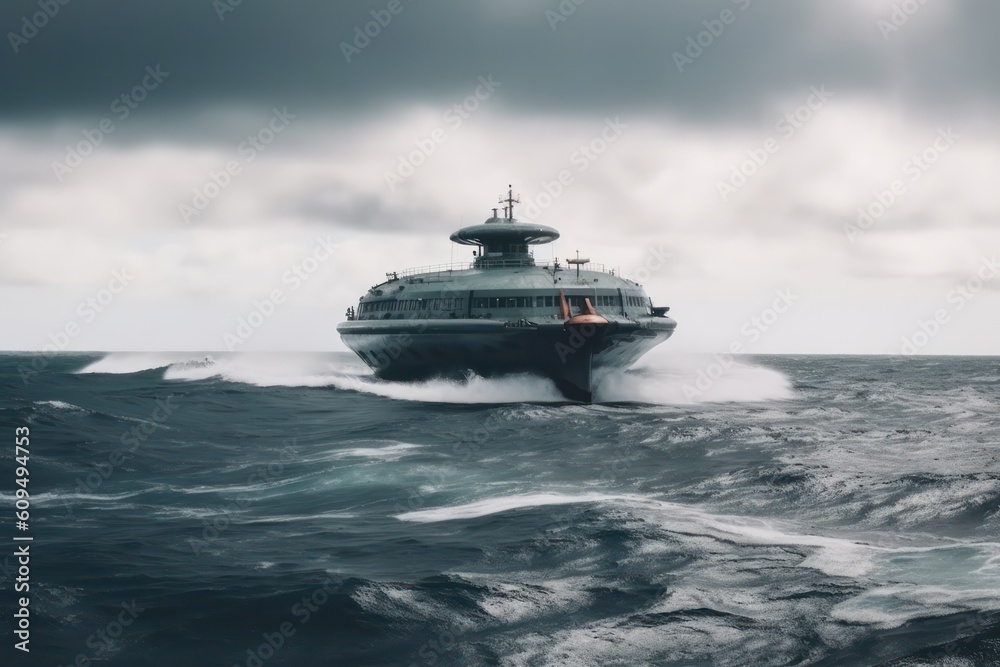 UFO, an alien spaceship with a blue beam of light, takes off from under the water upwards, lifting tons of water. realistic illustration. Generative AI UFO, an alien spaceship with a blue beam of light, takes off from under the water upwards, lifting tons of water. realistic illustration. Generative AI