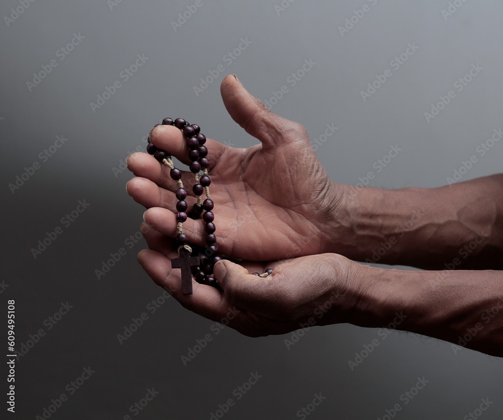 hand with cross praying to God on grey background with people stock image stock photo hand with cross praying to God on grey background with people stock image stock photo