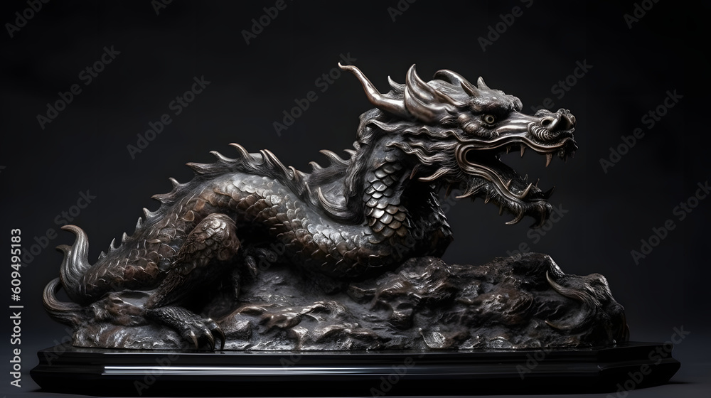 Obraz premium chinese dragon statue. Generated AI
