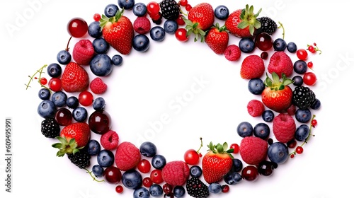 Fresh and Colorful Fruit Assortment on a White Backdrop (generated by AI)