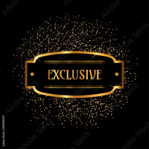 Gold frame. VIP. Members only. Luxury style. Exclusive	