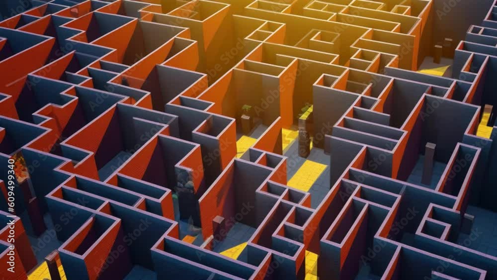 A complex and intricate maze through computer graphics. Generative ai