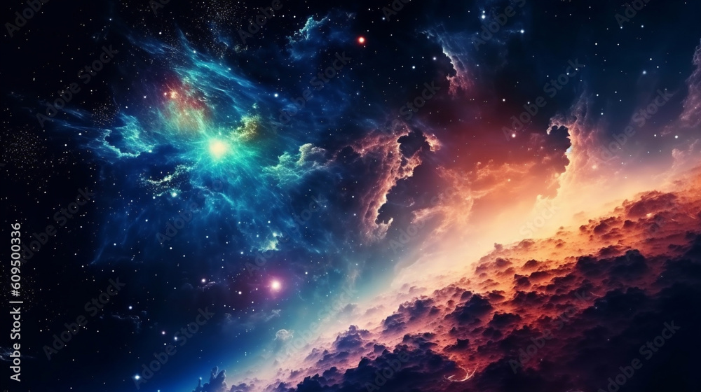Explore the depths of the galaxy with this breathtaking image. Generative IA