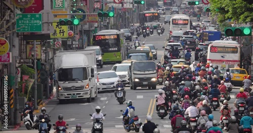 Taipei busy city street