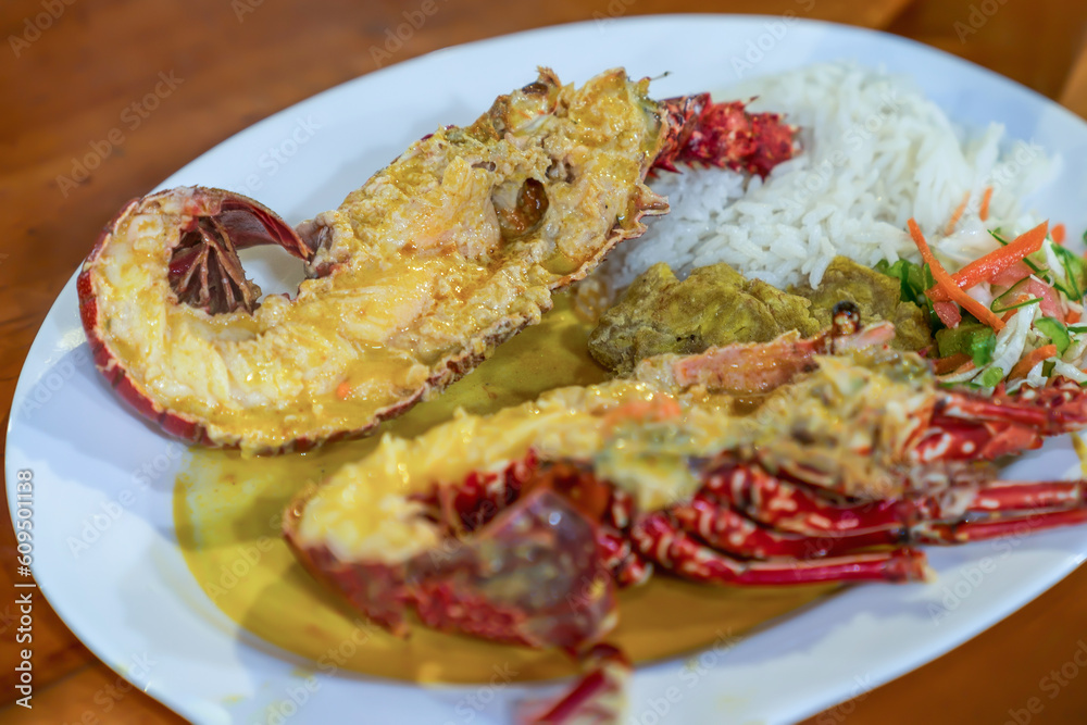 Galapagos street food: Lobster rice Galapagos street food: Lobster rice