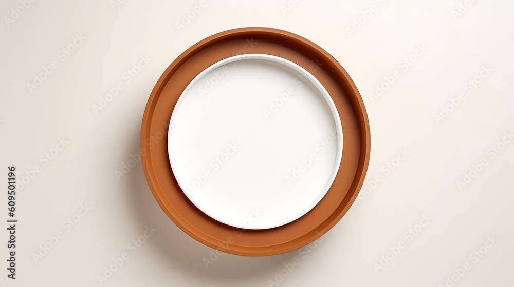 A gold circle image of wallpaper, illustration for product presentation template, copy space background. Ai generative A gold circle image of wallpaper, illustration for product presentation template, copy space background. Ai generative
