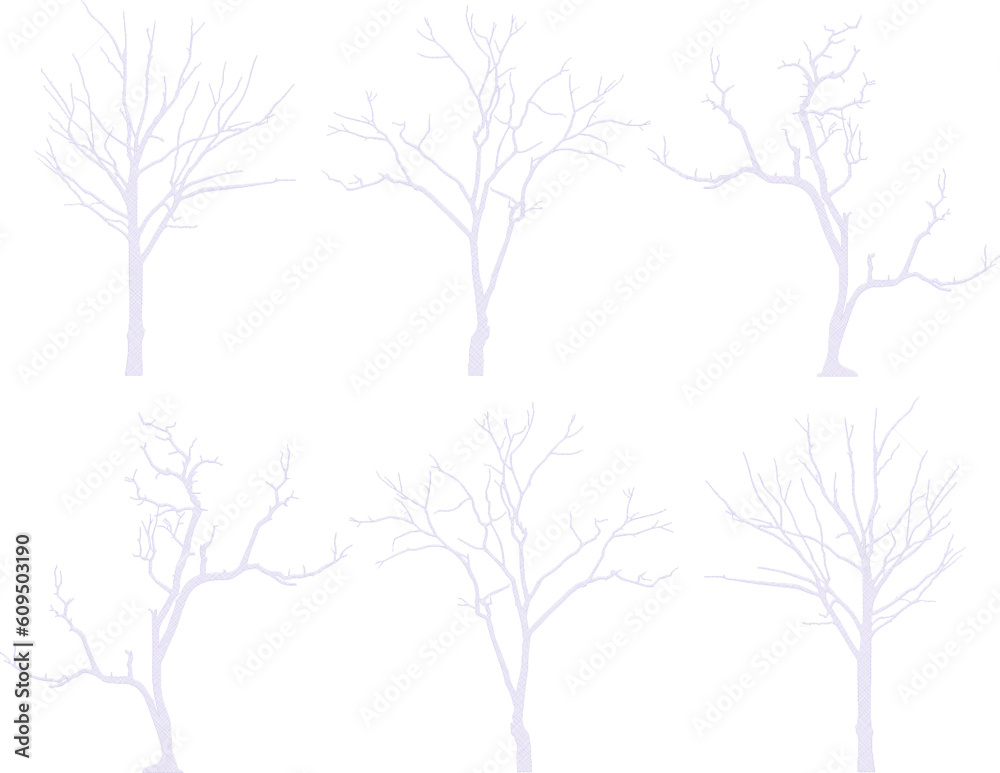 Obraz premium Vector illustration sketch of a tree with branches without leaves in autumn