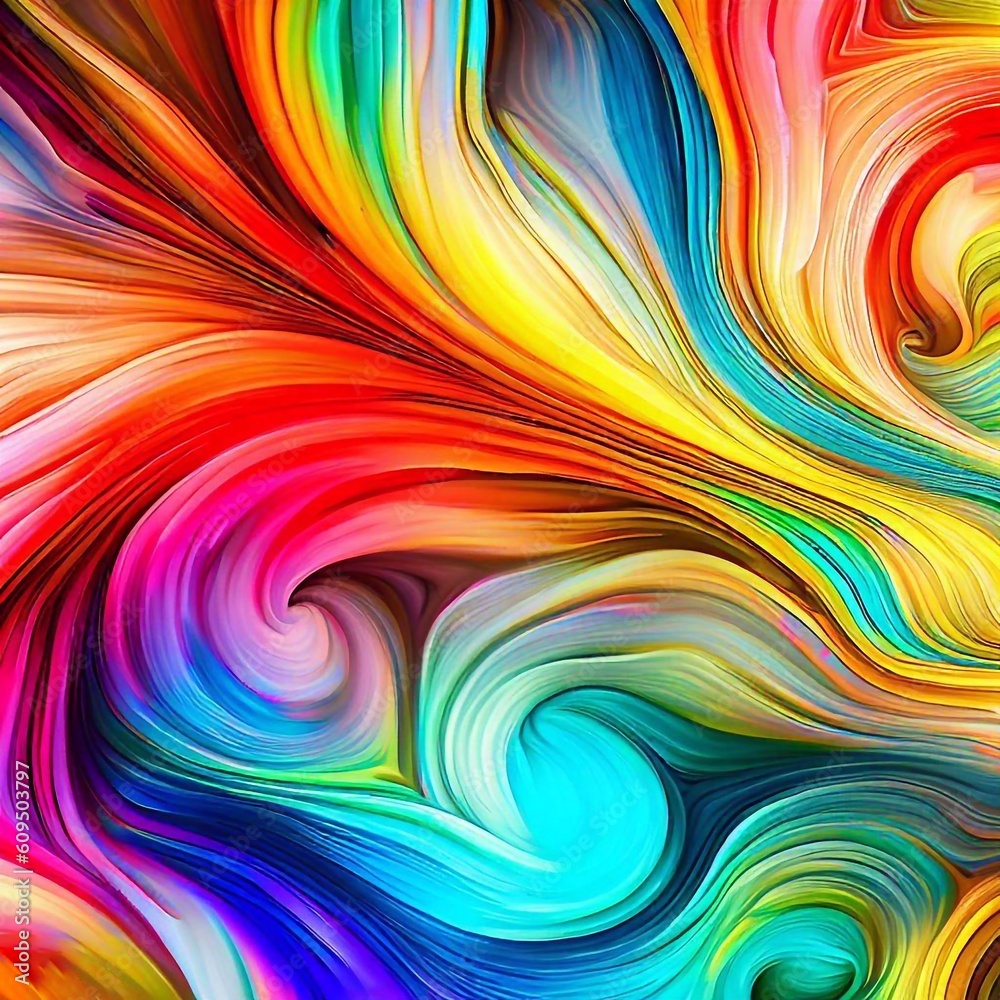 Abstract Rainbow Swirls Texture