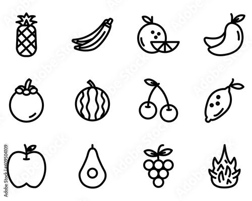 fruit icon set for web and mobile app etc