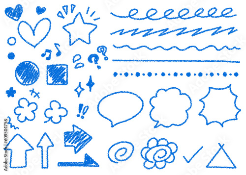 クレヨン素材 手描き装飾セット いろいろ