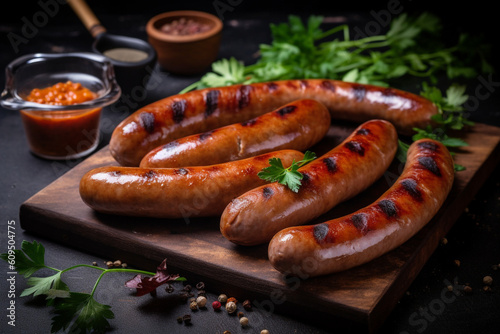 Grilled sausages generative AI