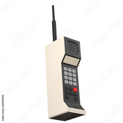 3D rendering of a retro mobile phone illustration
