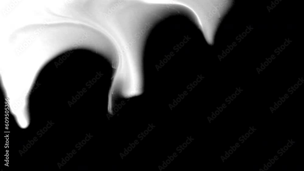 Black ink artistic flow splatter spots spills white paper beautiful reveal dripping streaks spread fluid ink alpha matte isolated watercolor ink drops transition	
